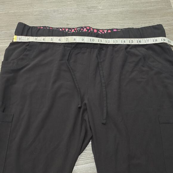 Healing Hands Black Jogger Scrubs Large Pocket Super Soft Pants - Picture 5 of 7